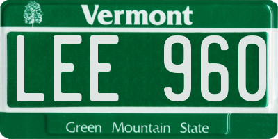 VT license plate LEE960