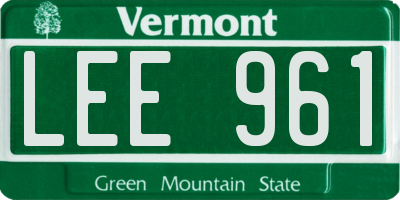 VT license plate LEE961