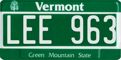 VT license plate LEE963