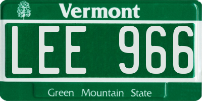 VT license plate LEE966