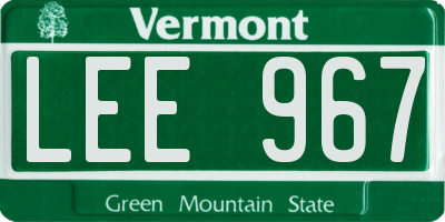 VT license plate LEE967