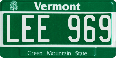 VT license plate LEE969