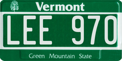 VT license plate LEE970