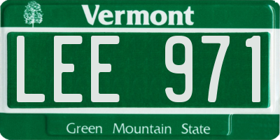 VT license plate LEE971