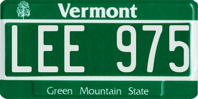 VT license plate LEE975