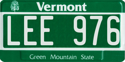 VT license plate LEE976