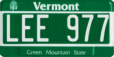 VT license plate LEE977