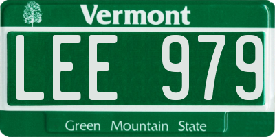 VT license plate LEE979