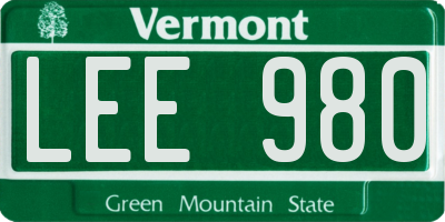 VT license plate LEE980