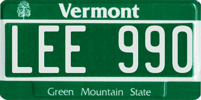 VT license plate LEE990