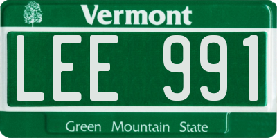 VT license plate LEE991