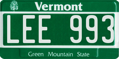 VT license plate LEE993