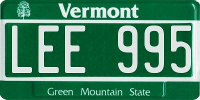 VT license plate LEE995