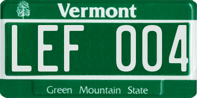 VT license plate LEF004
