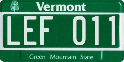 VT license plate LEF011