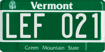 VT license plate LEF021