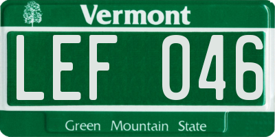 VT license plate LEF046