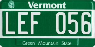 VT license plate LEF056