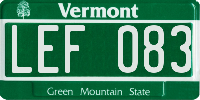 VT license plate LEF083