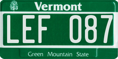 VT license plate LEF087