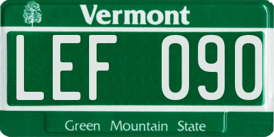 VT license plate LEF090
