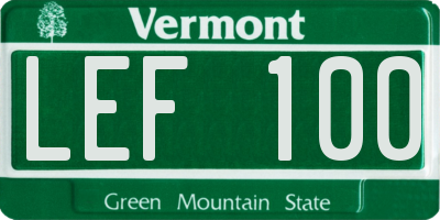 VT license plate LEF100