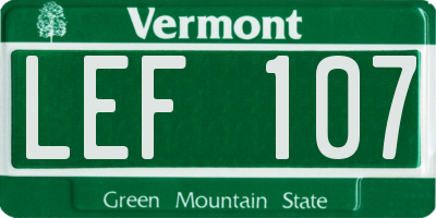 VT license plate LEF107