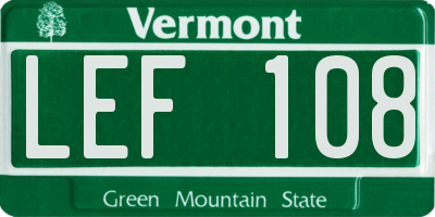 VT license plate LEF108
