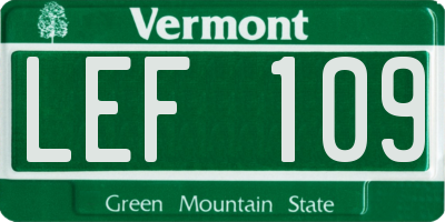 VT license plate LEF109