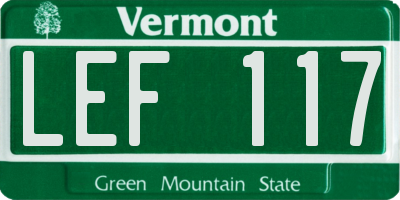 VT license plate LEF117
