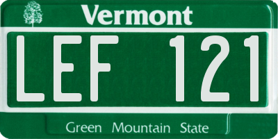 VT license plate LEF121