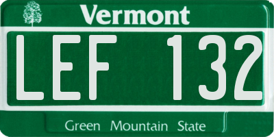 VT license plate LEF132