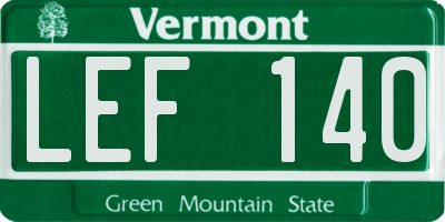 VT license plate LEF140