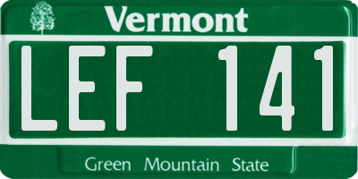 VT license plate LEF141