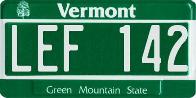 VT license plate LEF142