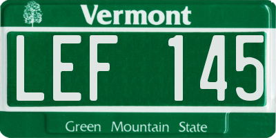 VT license plate LEF145