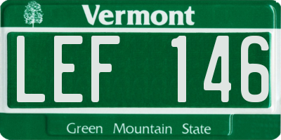VT license plate LEF146