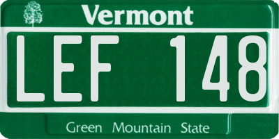 VT license plate LEF148