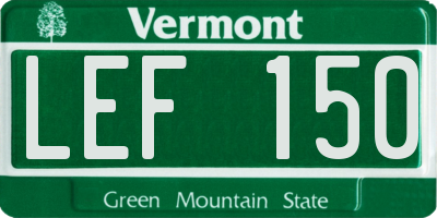 VT license plate LEF150