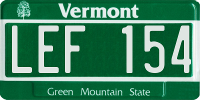 VT license plate LEF154