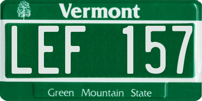 VT license plate LEF157
