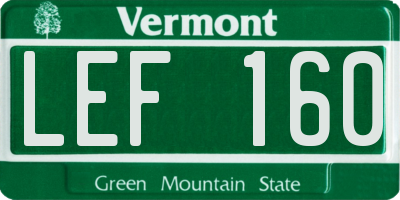 VT license plate LEF160