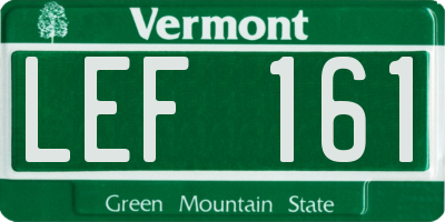 VT license plate LEF161