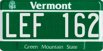 VT license plate LEF162