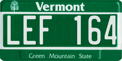 VT license plate LEF164