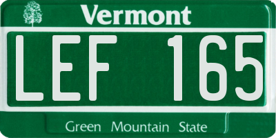 VT license plate LEF165