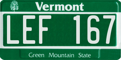 VT license plate LEF167