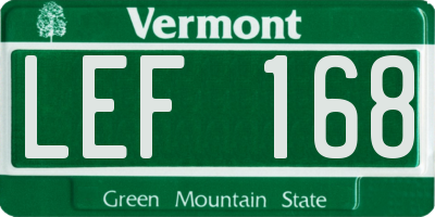 VT license plate LEF168