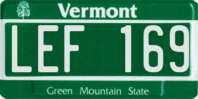 VT license plate LEF169