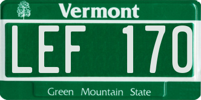 VT license plate LEF170